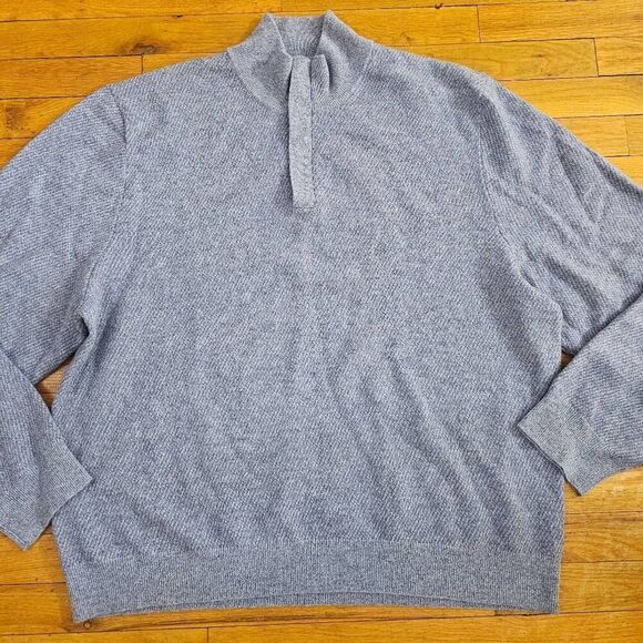 The Men's Store at Bloomingdale's Quarter Zip M Wool Cashmere  Sweater Men's XXL - Picture 2 of 6